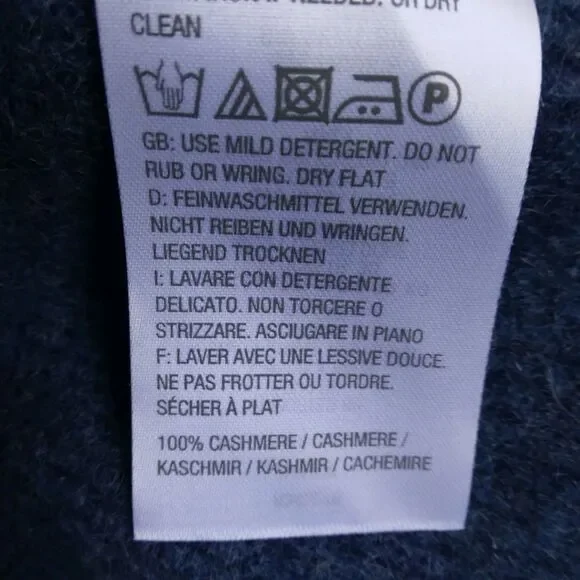 Isaac Mizrahi Live! Cashmere Peplum Sweater Babydoll Vneck Blue Women's XS - Picture 9 of 15